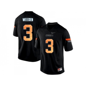 Men's Oklahoma State Cowboys Brandon Weeden #3 Pro Combat College Football Jersey - Black