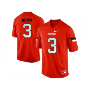 Men's Oklahoma State Cowboys Brandon Weeden #3 Pro Combat College Football Jersey - Orange