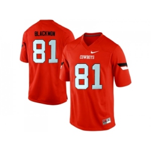 Men's Oklahoma State Cowboys Justin Blackmon #81 Pro Combat College Football Jersey - Orange