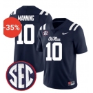 Men's Ole Miss Rebels #10 Eli Manning Navy F.U.S.E. Stitched Jersey
