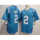 Men's Ole Miss Rebels #2 Jaxson Dart Powder Blue F.U.S.E. Stitched Football Jersey