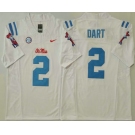 Men's Ole Miss Rebels #2 Jaxson Dart White 2025 FUSE College Football Jersey