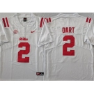 Men's Ole Miss Rebels #2 Jaxson Dart White Stitched jersey