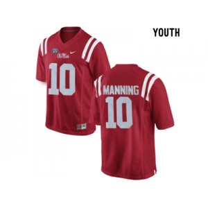 Youth Ole Miss Rebels Eli Manning #10 College Alumni Football Limited Jersey - Red