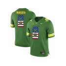 2016 US Flag Fashion 2016 Men's Oregon Duck Marcus Mariota #8 College Football Limited Jerseys - Apple Green