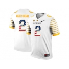 2016 US Flag Fashion 2016 Men's Oregon Ducks Spring Game Mighty Oregon #2 Webfoot 100th Rose Bowl Game Elite Jersey - White