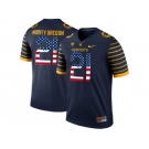 2016 US Flag Fashion 2016 Men's Oregon Ducks Spring Game Mighty Oregon #21 Webfoot 100th Rose Bowl Game Elite Jersey - Navy