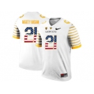 2016 US Flag Fashion 2016 Men's Oregon Ducks Spring Game Mighty Oregon #21 Webfoot 100th Rose Bowl Game Elite Jersey - White