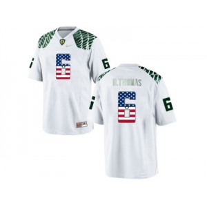 2016 US Flag Fashion Men's Oregon Duck De'Anthony Thomas #6 College Football Limited Jersey - White