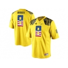 2016 US Flag Fashion Men's Oregon Duck Marcus Mariota #8 College Football Limited Jerseys - Yellow