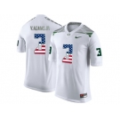 2016 US Flag Fashion Men's Oregon Ducks Vernon Adams Jr.#3 College Football Limited Jersey - White