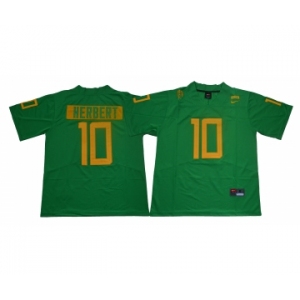 Oregon Ducks #10 Justin Herbert Green College Football Jersey