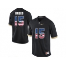 2016 US Flag Fashion Purdue Boilermakers Drew Brees #15 College Football Jersey - Black