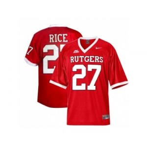 Rutgers Scarlet Knights Ray Rice #27 Big East Patch College Football Jersey - Red