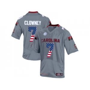 2016 US Flag Fashion-Men's South Carolina Gamecocks Jadeveon Clowney #7 College Football Jersey - Grey