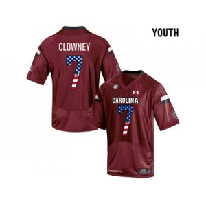 2016 US Flag Fashion-Youth South Carolina Gamecocks Jadeveon Clowney #7 College Football Jersey - Red