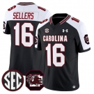 Men's South Carolina Fighting Gamecocks #16 LaNorris Sellers Black White 2025 F.U.S.E. Stitched Jersey