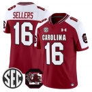 Men's South Carolina Fighting Gamecocks #16 LaNorris Sellers Garnet White 2025 F.U.S.E. Stitched Jersey