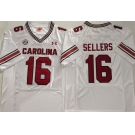 Men's South Carolina Fighting Gamecocks #16 LaNorris Sellers White Stitched Jersey