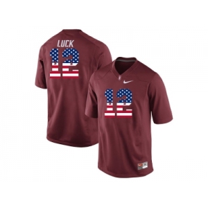 2016 US Flag Fashion-2016 Men's Stanford Cardinal Andrew Luck #12 College Football Jersey - Cardinal