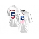 2016 US Flag Fashion-2016 Men's Stanford Cardinal Christian McCaffrey #5 College Football Jersey - White