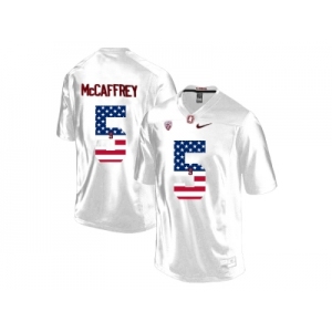 2016 US Flag Fashion-2016 Men's Stanford Cardinal Christian McCaffrey #5 College Football Jersey - White