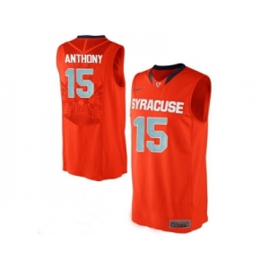 Men's Syracuse Orange Camerlo Anthony #15 College Authentic Basketball Jersey - Orange