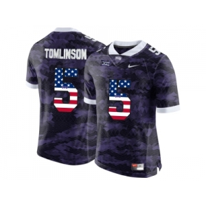 2016 US Flag Fashion Men's TCU Horned Frogs LaDainian Tomlinson #5 College Limited Football Jersey - Purple