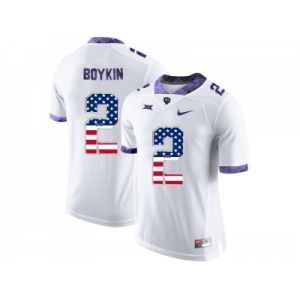 2016 US Flag Fashion Men's TCU Horned Frogs Trevone Boykin #2 College Limited Football Jersey - White