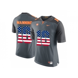 2016 US Flag Fashion 2016 Tennessee Volunteers Peyton Manning #16 College Football Limited Jersey - Grey