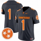 Men's Tennessee Volunteers #1 Charcoal F.U.S.E. Stitched Jersey