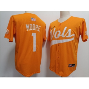 Men's Tennessee Volunteers #1 Christian Moore Orange Stitched Jersey