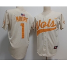 Men's Tennessee Volunteers #1 Christian Moore White Stitched Jersey