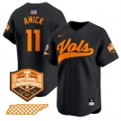 Men's Tennessee Volunteers #11 Billy Amick Black 2024 Champions Vapor Limited Stitched Jersey