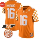 Men's Tennessee Volunteers #16 Peyton Manning Orange F.U.S.E. Stitched Jersey