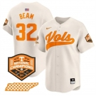 Men's Tennessee Volunteers #32 Drew Beam Cream 2024 Champions Vapor Limited Stitched Jersey