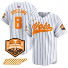 Men's Tennessee Volunteers #8 Dylan Dreiling Pinstripe 2024 Champions Vapor Limited Baseball Stitched Jersey