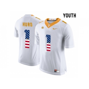 2016 US Flag Fashion 2016 Youth Tennessee Volunteers Jalen Hurd #1 College Football Limited Jersey - White