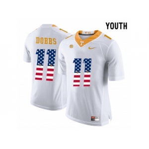 2016 US Flag Fashion 2016 Youth Tennessee Volunteers Joshua Dobbs #11 College Football Limited Jersey - White