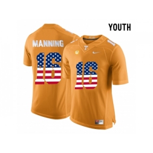 2016 US Flag Fashion 2016 Youth Tennessee Volunteers Peyton Manning #16 College Football Limited Jersey - Orange