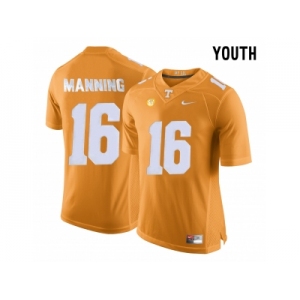 2016 Youth Tennessee Volunteers Peyton Manning #16 College Football Limited Jersey - Orange