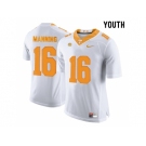 2016 Youth Tennessee Volunteers Peyton Manning #16 College Football Limited Jersey - White