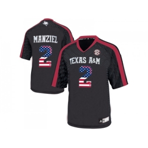 2016 US Flag Fashion 2016 Men'sTexas A&M Aggies Johnny Manziel #2 College Football Authentic Jersey - Black