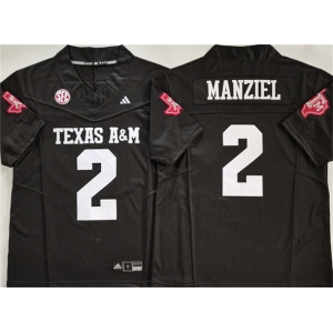 Men's Texas A&M Aggies Lions #2 Johnny Manziel Black 2025 F.U.S.E. Stitched Jersey