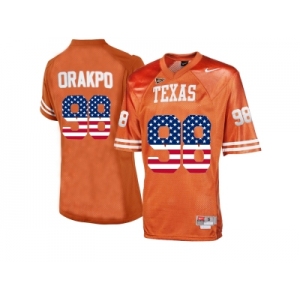 2016 US Flag Fashion-Men's Texas Longhorns Brian Orakpo #98 College Football Jersey - Burnt Orange