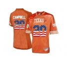 2016 US Flag Fashion-Men's Texas Longhorns Earl Campbell #20 College Football Throwback Jersey - Burnt Orange