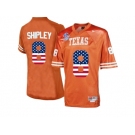 2016 US Flag Fashion-Men's Texas Longhorns Jordan Shipley #8 College Football Throwback Jersey - Burnt Orange