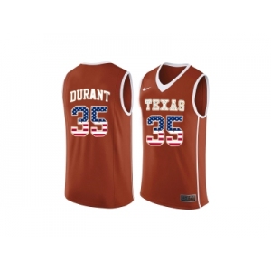 2016 US Flag Fashion-Men's Texas Longhorns Kevin Durant #35 College Basketball Jersey - Burnt Orange
