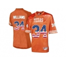 2016 US Flag Fashion-Men's Texas Longhorns Ricky Williams #34 College Football Throwback Jersey - Burnt Orange