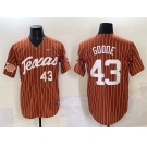 Men's Texas Longhorns #43 Leighann Goode Orange Pinstripe 2025 Softball National Champions & SEC Patch Stitched Jersey